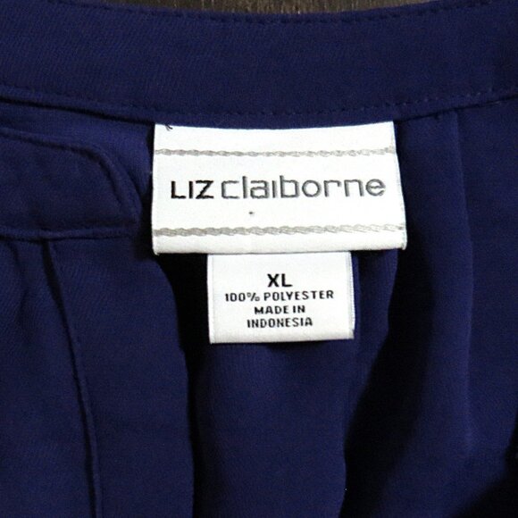Liz Claiborne Royal Blue Cap Sleeve Blouse Size XL - Picture 7 of 8